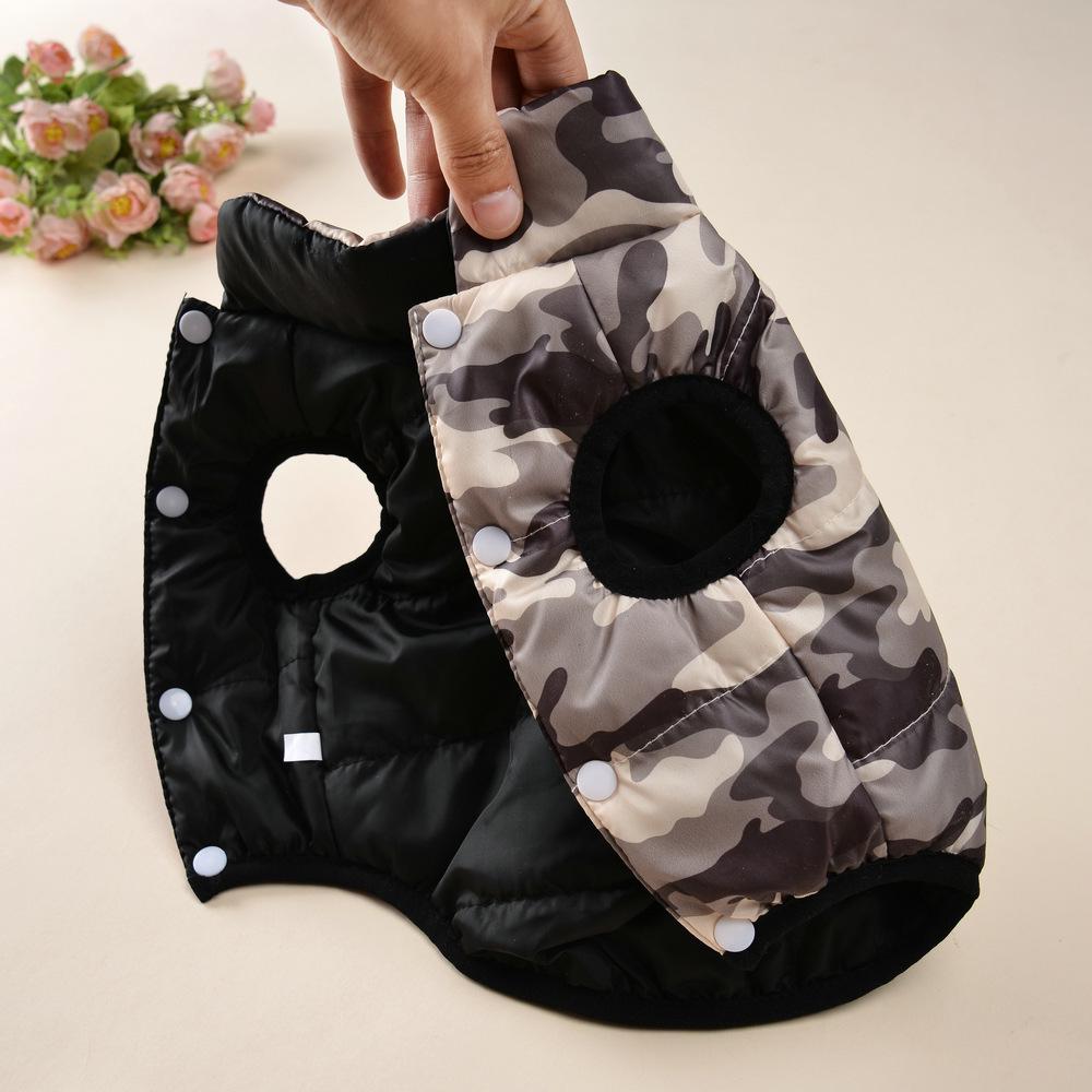 Reversible Camouflage Vest for Pomeranian & Bichon: Small Dog Winter Coat