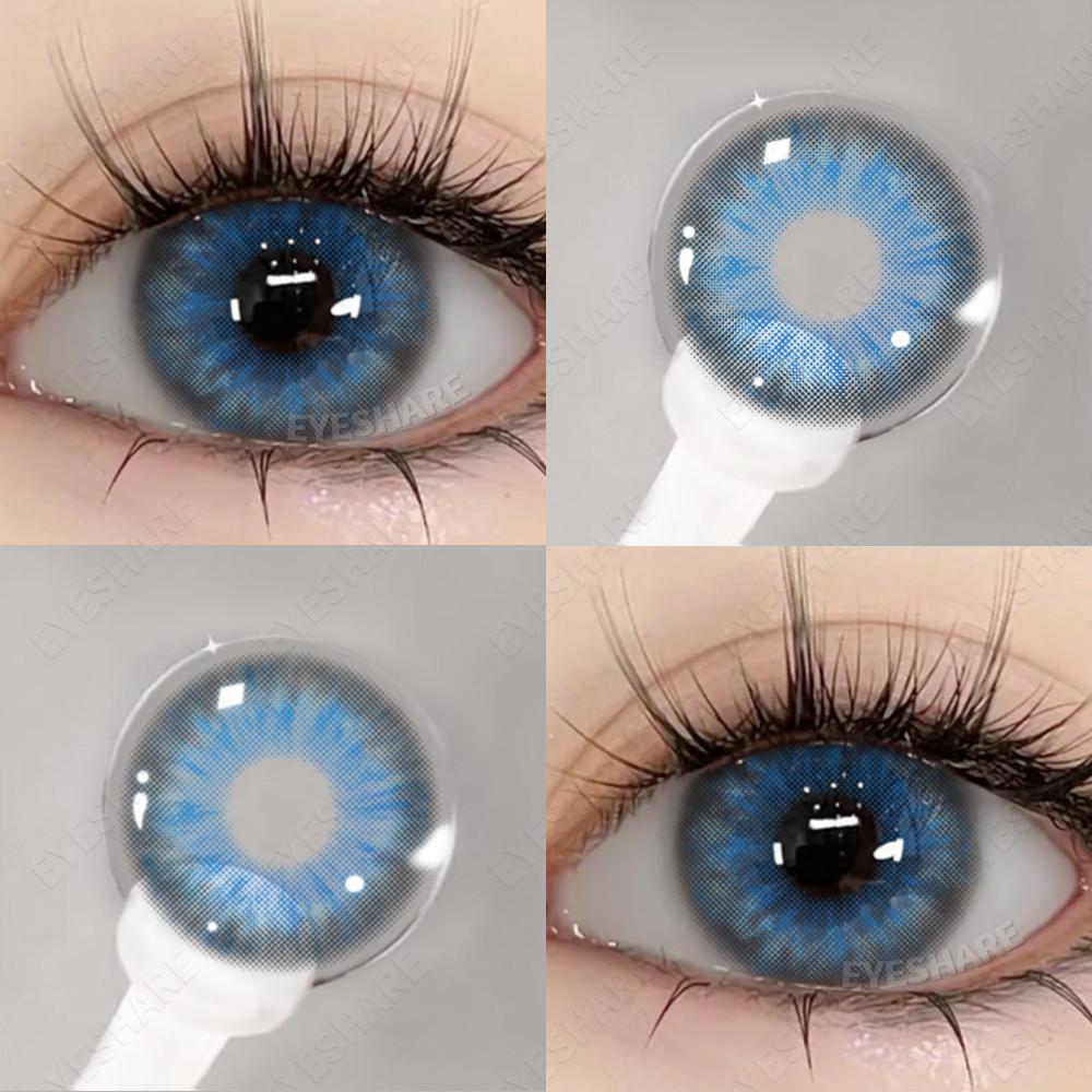 Eyeshare Fashion Colored Contact Lenses for Eyes 1pair Blue Eye Lenses Gray Contacts Cosmetic Contact Lenses Yearly