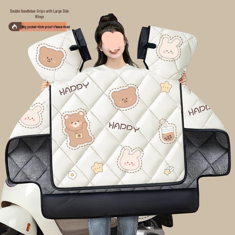 Four-Season Waterproof Windproof Plush Motorcycle Windshield Cover