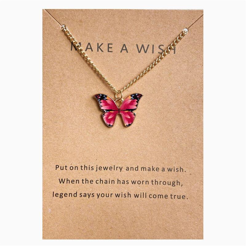 Bohemian Alloy Butterfly Pendant Necklace Pendant Set Collarbone Chain Necklace Card Set