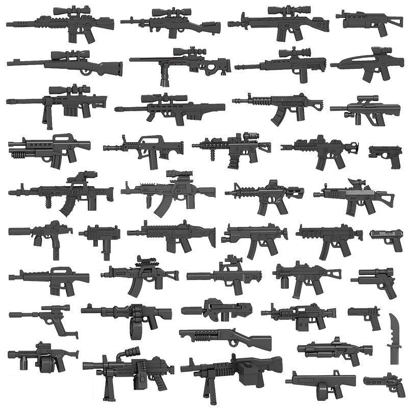 Военное Оружие Строительные Блоки Модель Игрушка Солдат Армии Полиция SWAT Вторая Мировая Война Пулемет Пушка Фигурка Сборка Кирпичики