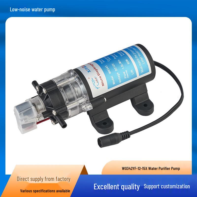Low Noise Electric Diaphragm Water Purifier Booster Pump, Self-Priming, Auto Start/Stop, 15W