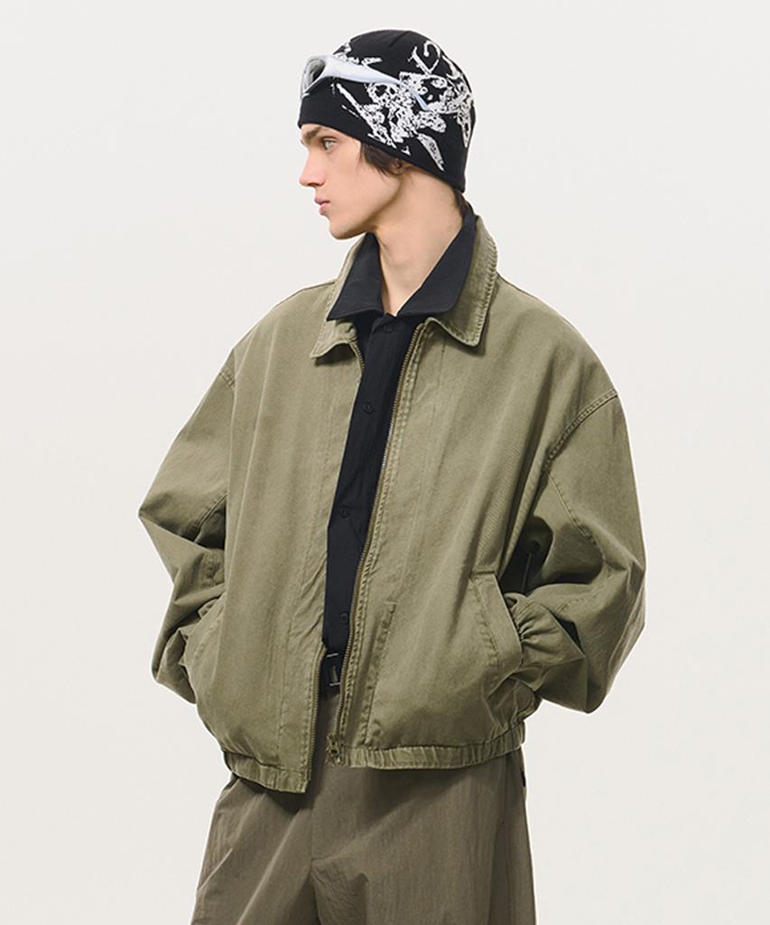 Черный Blouson Оверсайз Black Moment Signature из стираного хлопка 2-в-1 [Хаки]