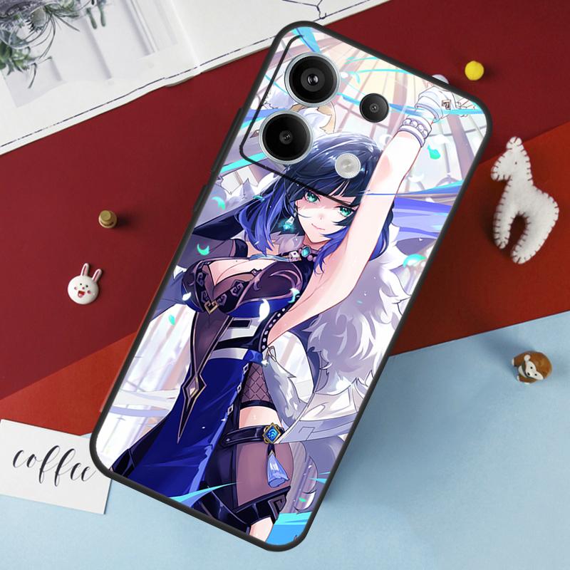 Чехол Genshin Impact Yelan для Xiaomi Redmi Note 14 Pro 13 12 11 10 15 Pro Plus Redmi 15 14C 10C 12C 13C 15C