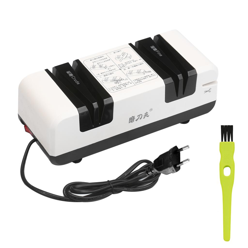 Electric Knife Sharpener Automatic Cut Sharpeners 15-Degree Bevel Crude and Fine Grooves Knives Scissors Kitchen Cutter Grinder
