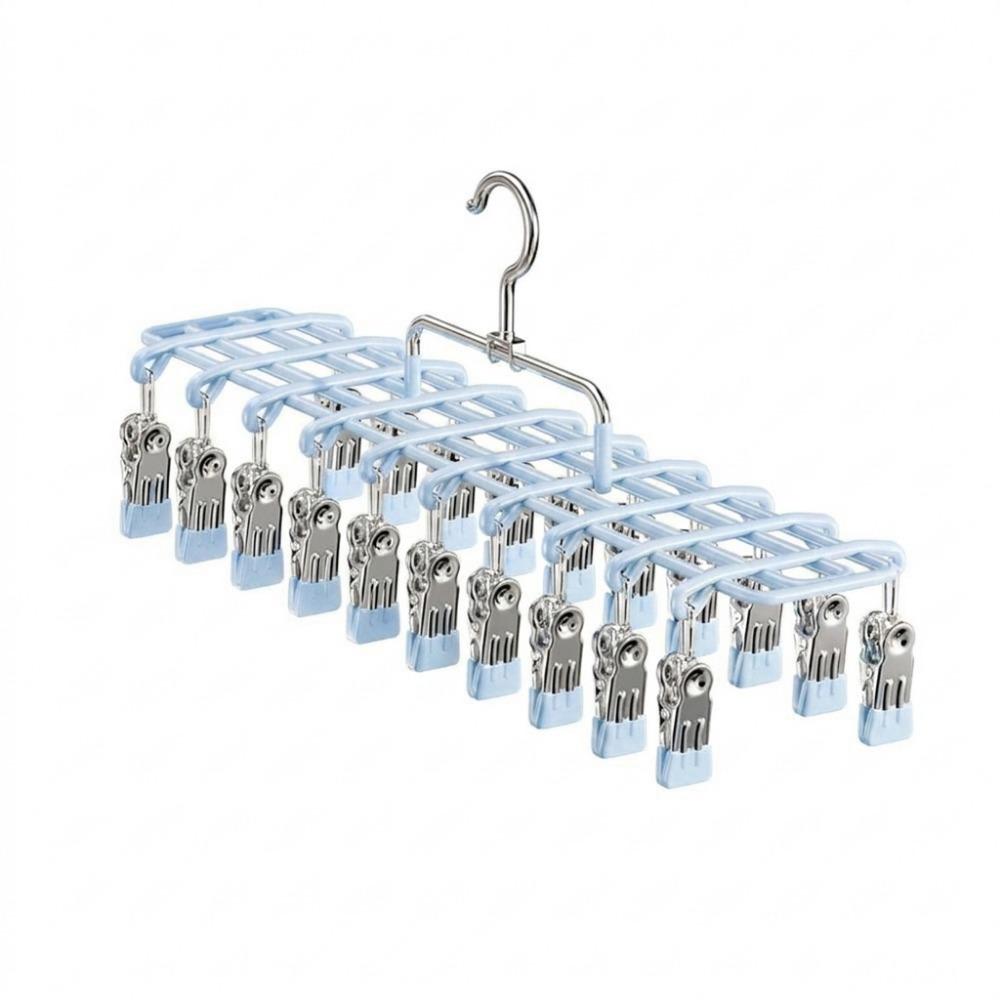 Heavy Duty Multi-Clip Drying Rack Stainless Steel Windproof Clothing Rack Laundry Hanger Outdoor