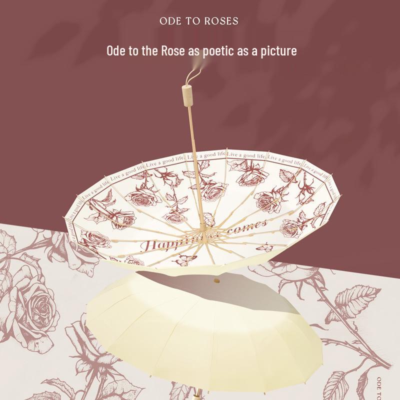 Очень большой зонт с 16 спицами, ветрозащитный, с защитой от УФ-лучей - двойного назначения для солнца и дождя