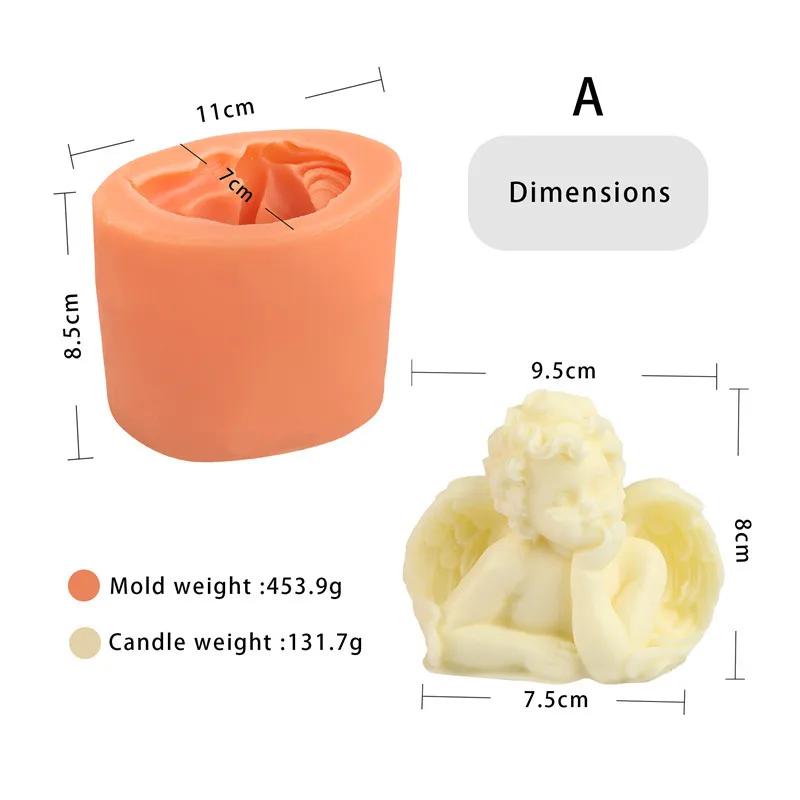 3D Ангел ароматизированная свеча силиконовая форма 3 стиля DIY торт шоколад глина принадлежности мыло ручной работы смола форма