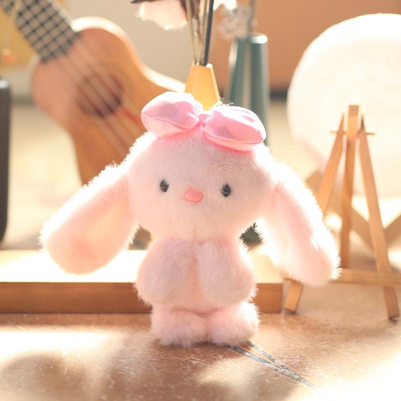 Cute Little Rabbit Pendant Plush Toy Doll Bow Rabbit Bag Hanging Keychain Doll