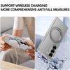 Transparent 360° Rotating Magnetic Holder Phone Case for Samsung Galaxy Z Fold 7 6 5 4 3 Wireless Charging Hard Shockproof Cover