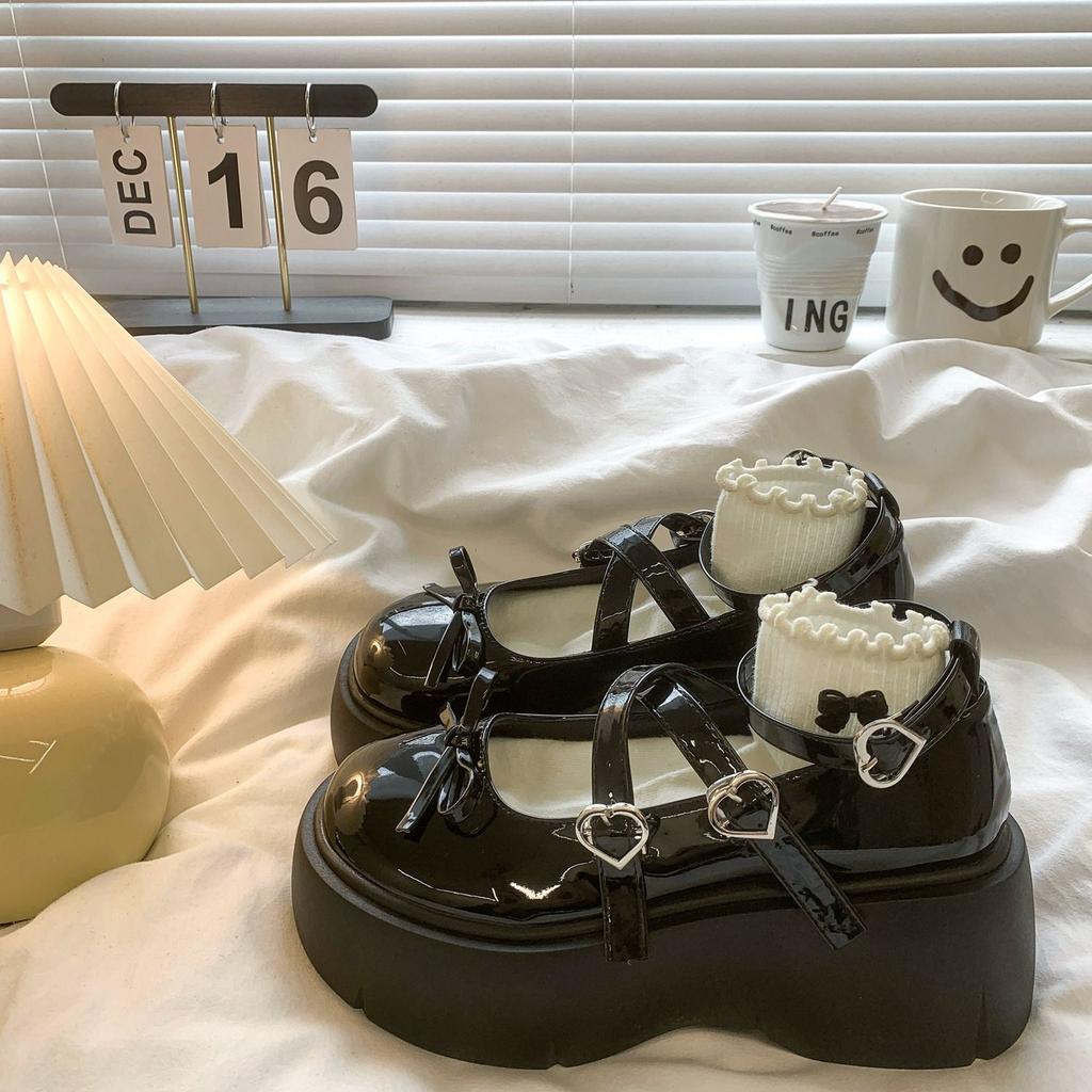 French Versatile Mary Jane Single Shoes Women's Retro Style Japanese Thick-soled Heightening Women's Single Shoes 2025 Spring and Summer New Models