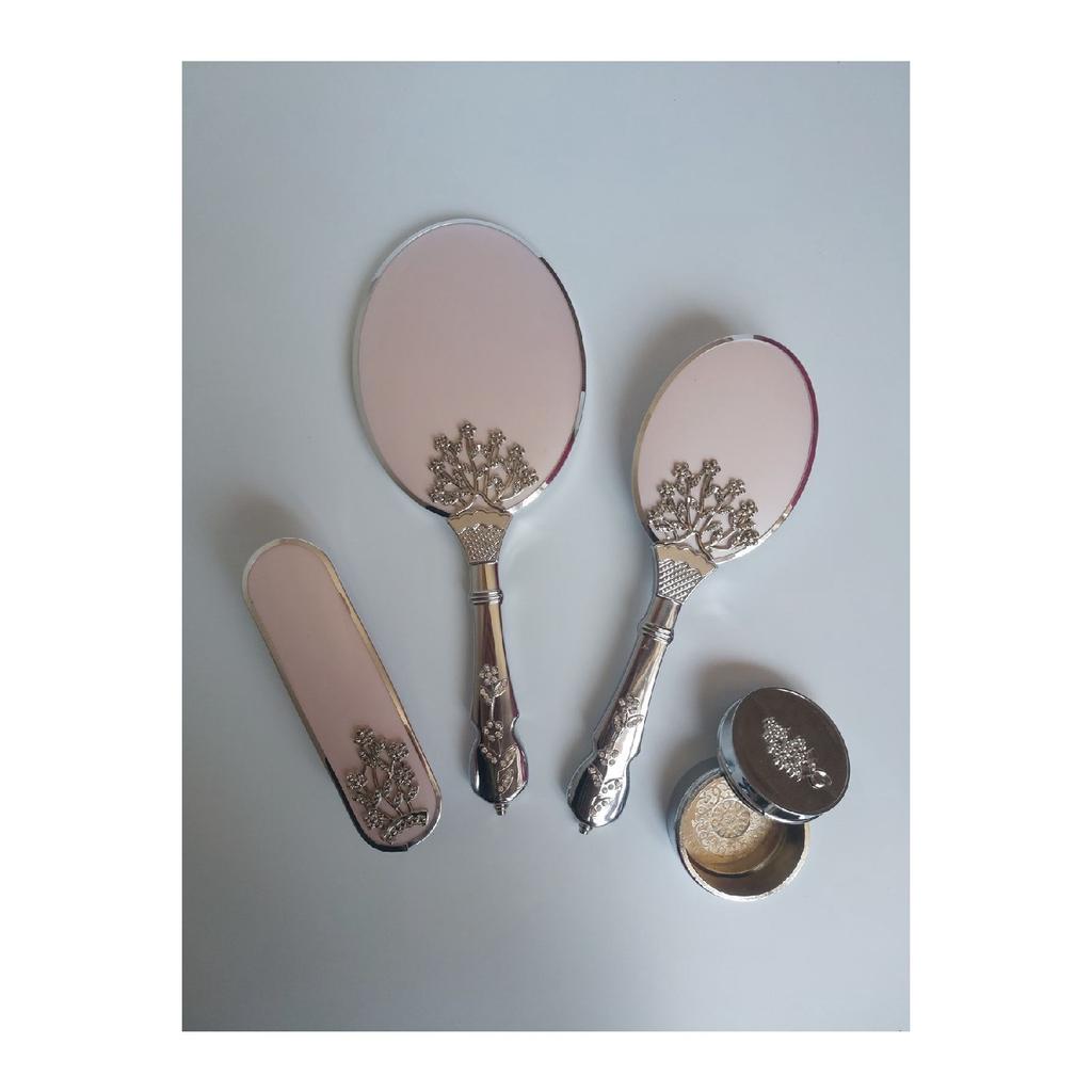 Off-white Bridal Bundle Mirror Comb Set / Dowry Box