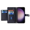 For Samsung Galaxy S24 Ultra Cell Phone Case Magnetic Leather Wallet Card Holder Phone Cover with 2 Straps