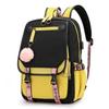 Large School Bags for Teenage Girls USB Port Canvas Schoolbag Student Book Bag Fashion Black Pink Teen School Backpack
