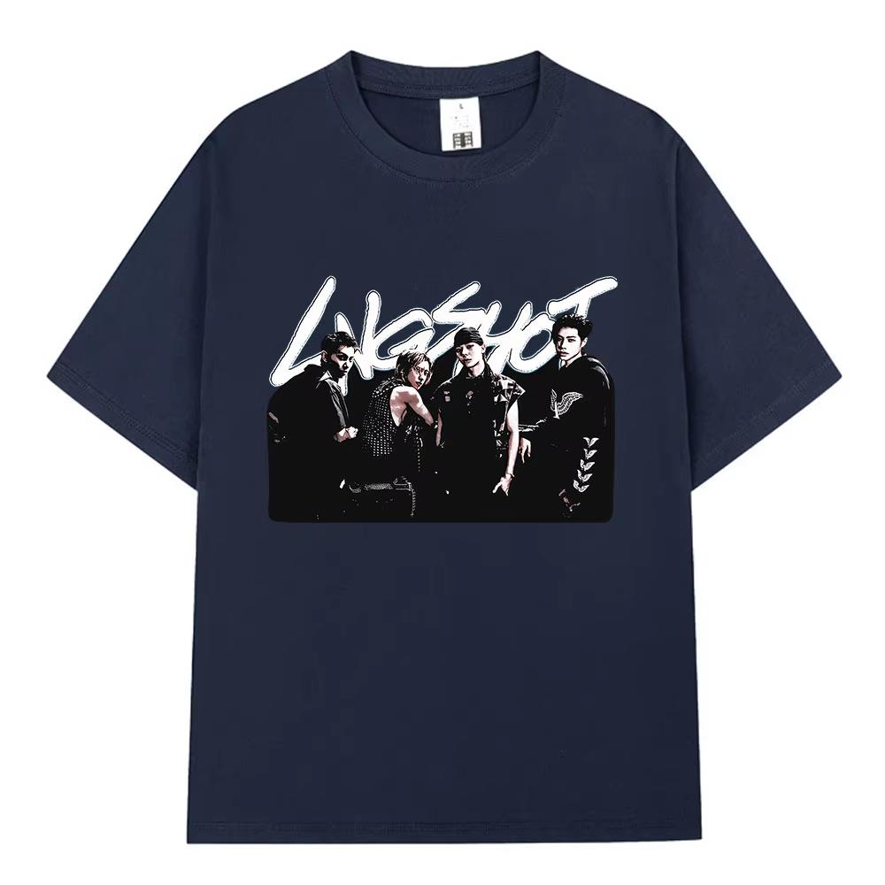 Korean Kpop Hip Hop Group Lngshot T Shirt Unisexs Women Clothing Fashion pure Cotton Casual Short Sleeve Tshirts Streetwear