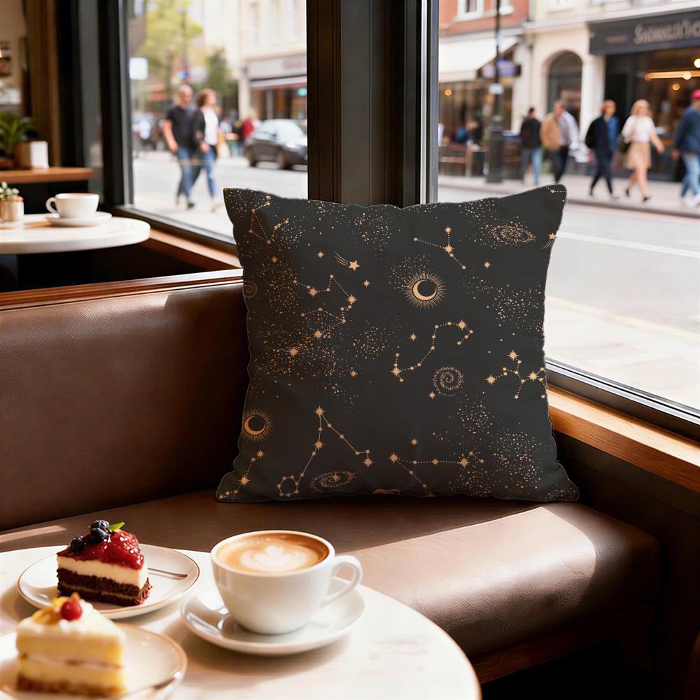 Constellation Pattern Cushion Cover Set of Decorative Short Plush Pillow Covers for Sofa Soft Cushion Case x cm