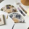 Chinese Japanese Style Silk Fan Folding Fan Wedding Fan Art Gifts Dance Hand Fan Vintage Bamboo Folding Hand Held Flower Fan