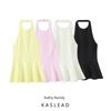 Kaslead New Arrival Women's Clothing Fashion Style Fashion Short Skirt Hem Elastic Hanging Collar Tops 0661029