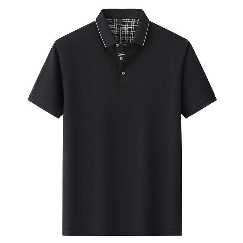 2025 новая летняя мужская однотонная футболка с короткими рукавами из шелка тутового дерева с лацканами, рубашка поло для отдыха