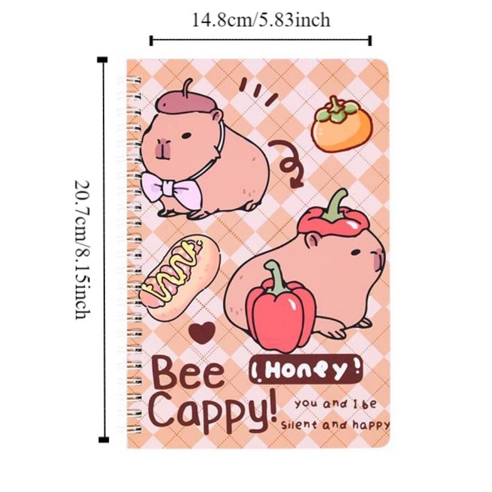 Внутренние страницы в линейке, спиральный блокнот, маленький блокнот Capybara, блокнот Capybara, школьные канцелярские принадлежности