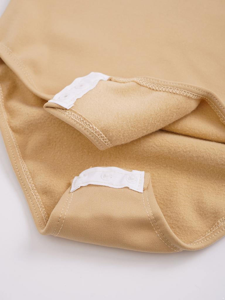 Nude Kids Girls Fleece Long Sleeve Leotard Solid Color Bodysuit Gymnastics Ballet Dance Training Costume