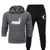 2024 Autumn and Winter New Sports Personalized Pattern Printed Casual Solid Color Hoodie Set Couple Set Jogging Set