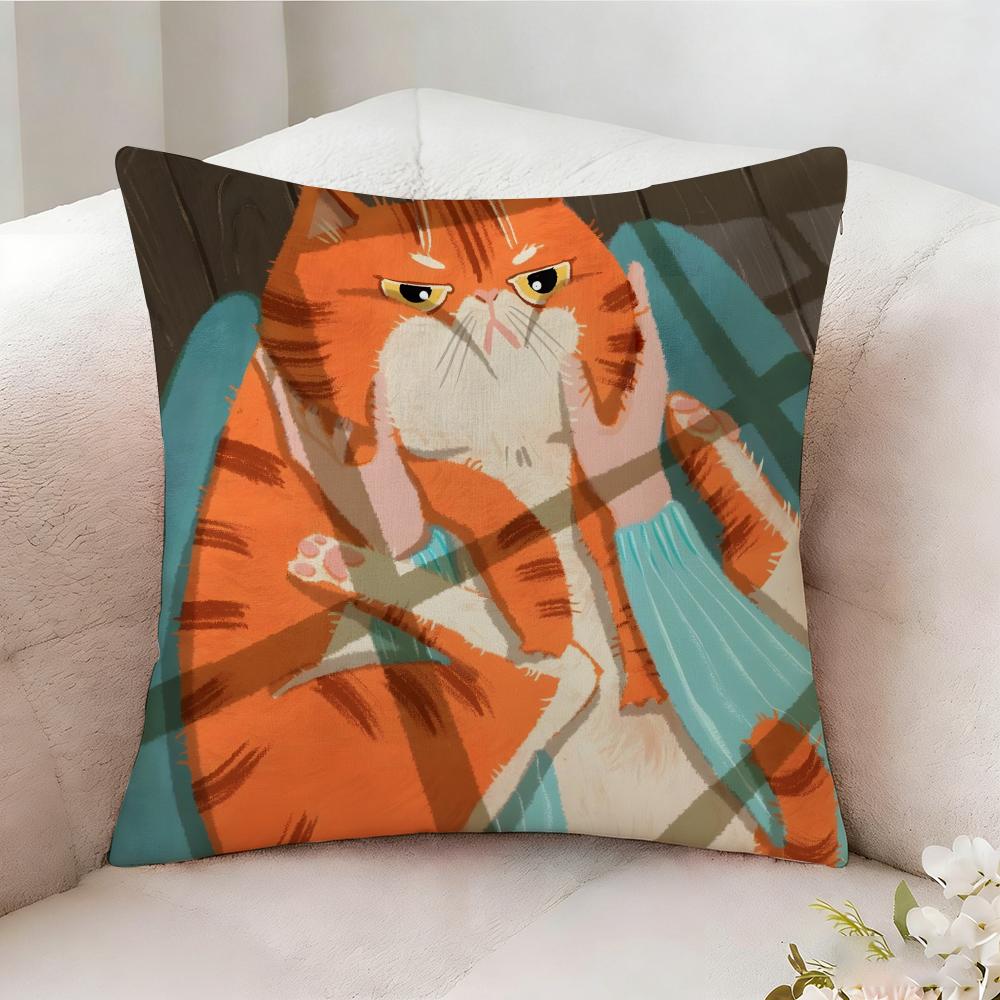 Illustration Of Diagonal Square Art Pillow Case Pillowcase Doublesided Printed Sofa Cushion Bedroom Headboard Pillow