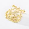 Pinkdudu Fashion Classical Elegant Harp Brooch Romantic Luxury Music Art Creative Brooch Pins for Women Jewelry Gifts PD1269