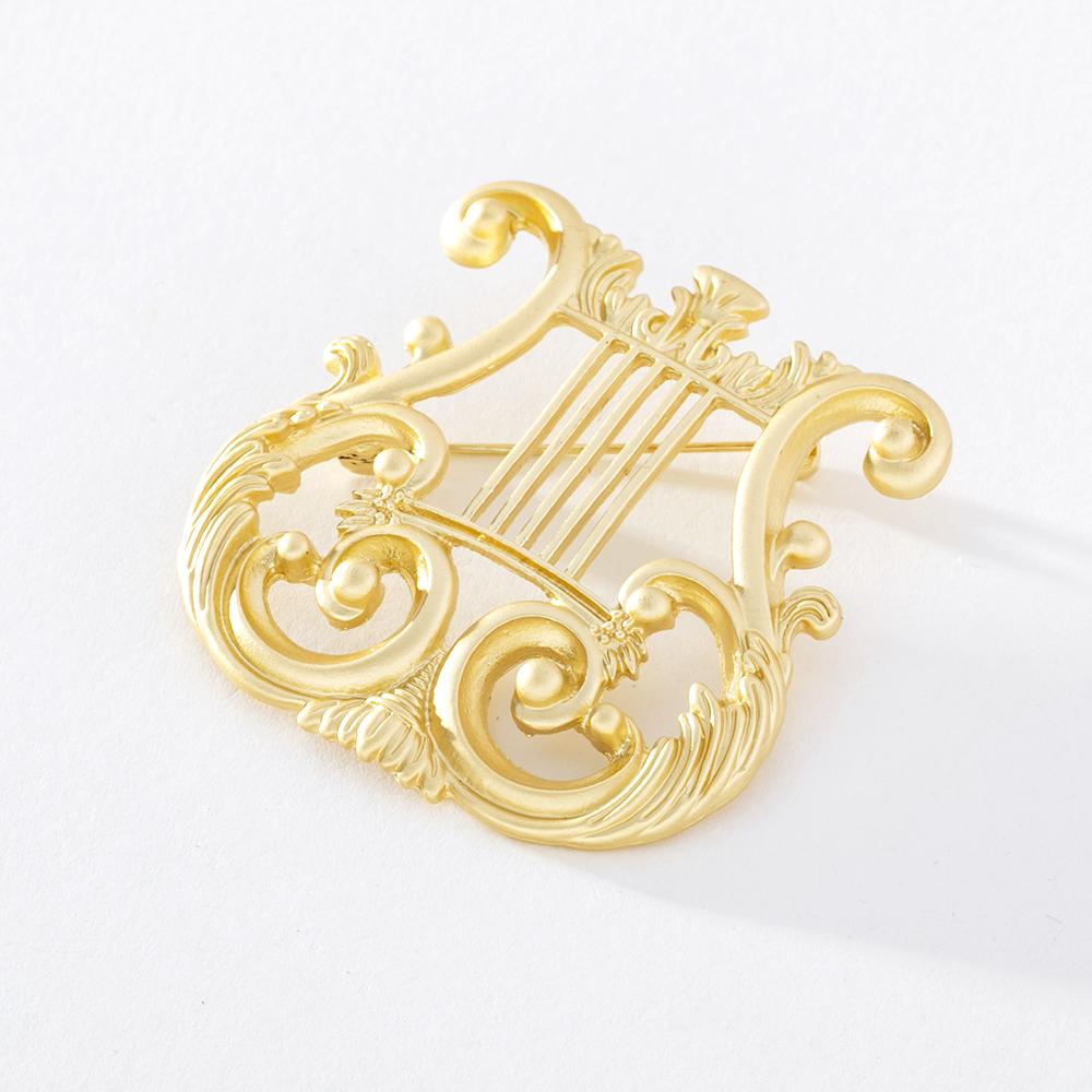 Pinkdudu Fashion Classical Elegant Harp Brooch Romantic Luxury Music Art Creative Brooch Pins for Women Jewelry Gifts PD1269