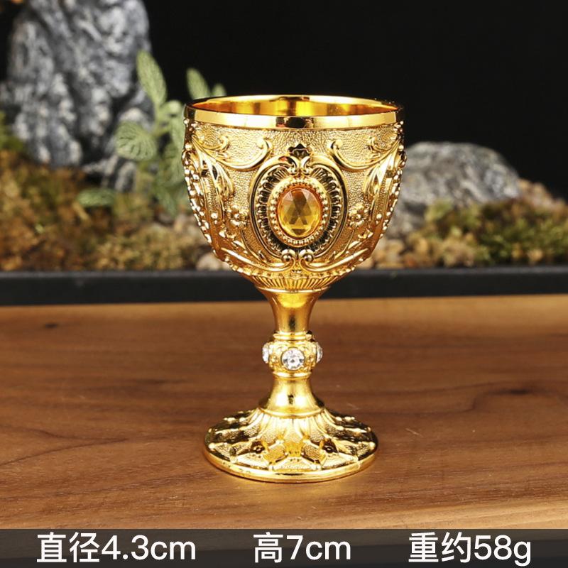 Classic European High-end Metal Small Wine Cup One Creative Household Vintage Wine Glass