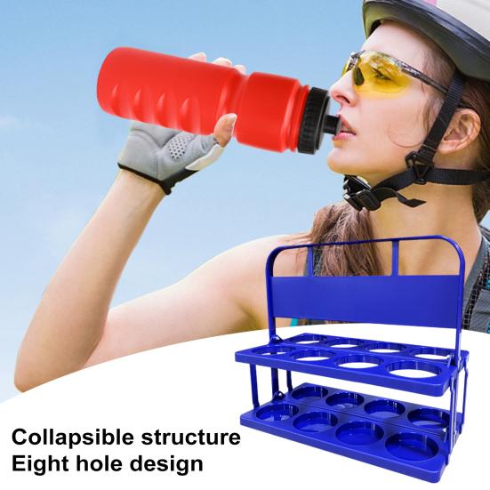 Складной держатель для бутылок с водой для спортсменов, складная стойка для стаканов с 8 отверстиями, переносной держатель для спортивной корзины для путешествий и активного отдыха
