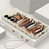 Чехол с принтом книги Для Samsung Galaxy S24 S25 FE S26 S25 S23 S22 Ultra A17 A56 A16 A55 A25 A15 A36 A54 5G Ремешок Мягкий чехол