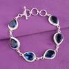 London Blue Topaz Gemstone 925 Sterling Silver Bracelet Jewelry Gift For Mom RB-15-1