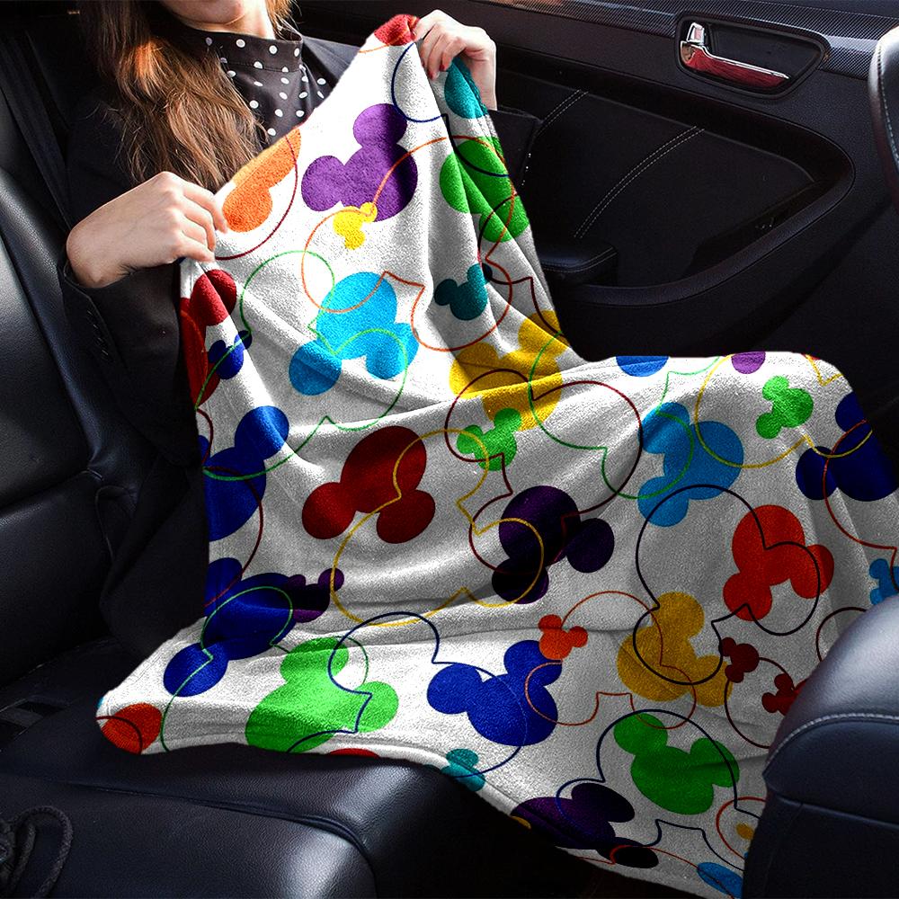 Colorful Mickey Mouse Heads Blanket Soft Throw Blanket For Home Bedroom Bed Sofa Travel Office Solid Christmas Blanket
