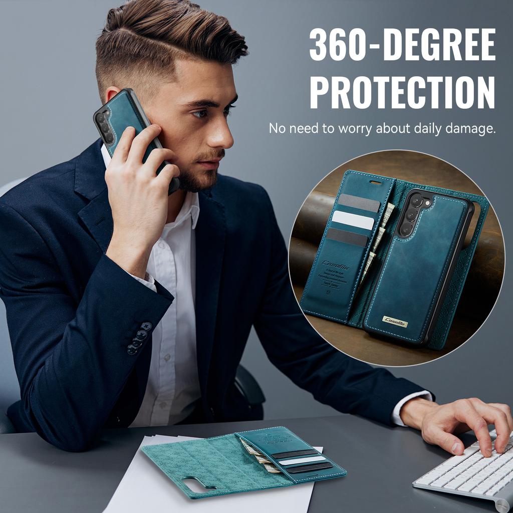 For Samsung Galaxy S23+ Case CASEME C49 Compatible with MagSafe RFID Blocking Detachable Wallet Leather Phone Cover