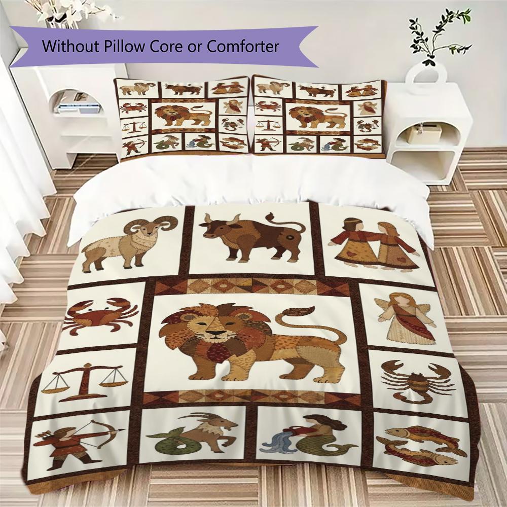 constellations Pattern Bedding uilt Set uilt Cover Pillowcase Home Decoration Birthday Gift (1 * duvet cover + 2 * pillowcase without core)150