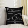 Aircraft Patent Cushion Cover Pillowcase Upholstery Sofa Throw Pillow Home Decor Pillowcas