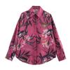 Kaslead New Arrival Women's Fashion Style Fashion Minimalist Silk Satin Texture Print Shirt 9217281