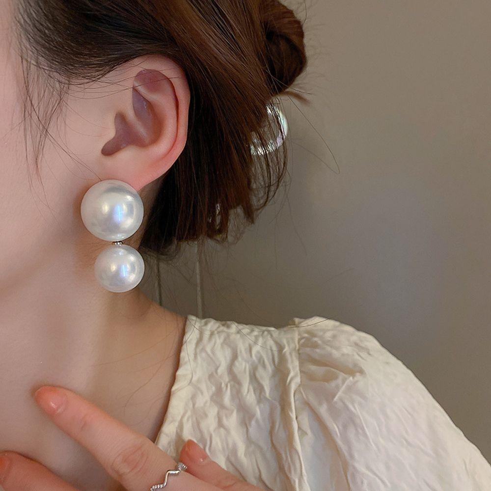 Party Lady Hyperbole Style Large Pearl Stud Earrings Women Jewelry Fashion Design Korean  Earrings