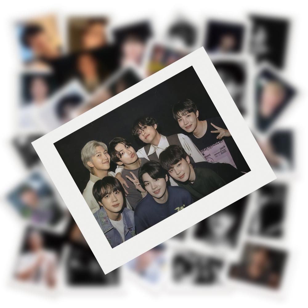Набор фотостикеров в стиле Polaroid BTS, 50 шт. - RM Джин Шуга Джей-Хоуп Чимин Ви Чонгук K-pop стикеры для ноутбука, бутылки с водой, чехла для телефона, подарок для ARMY