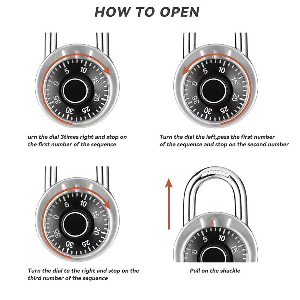 НОВЫЙ Высокозащищенный Замок Dia Lock Круглый Безключевой Замок из Нержавеющей Стали Водонепроницаемый Поворотный Замок Замок Прочный Высококачественный Замок