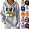 Women's Fashion Casual Long Sleeve Loose Printed Pullover Sports Long Sleeve Sweatshirt
