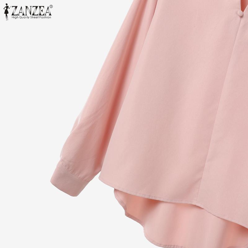 ZANZEA Женские повседневные комплекты из двух предметов: блузка с длинным рукавом и брюки