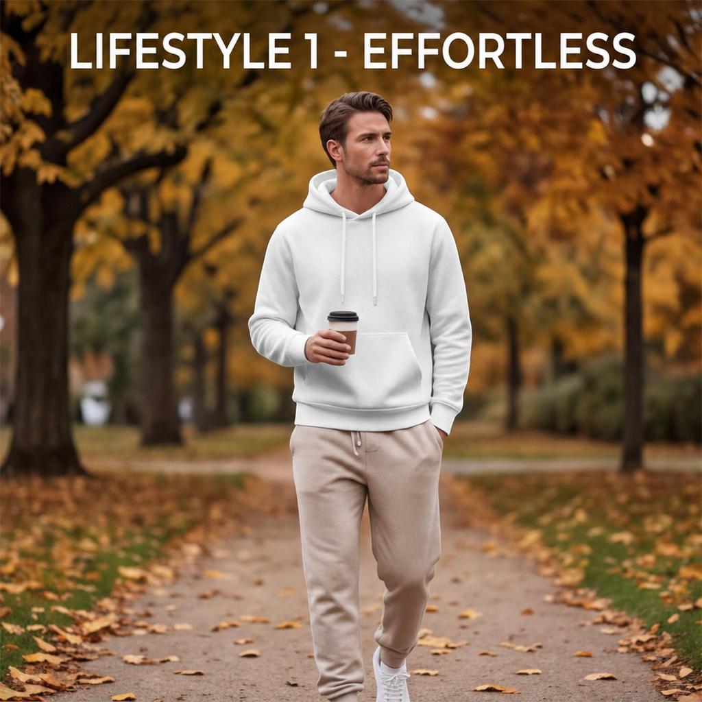 Men's Pullover Hoodie - Polyester Fabric, American Street Style Loose Fit, Comfortable Casual Top for Adult Daily Wear, Commuting, Going Out & Hallowe