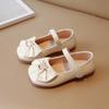 Girls Leather Shoes Bowknot Princess Shoes Soft Soled Solid Color Kids Shoes