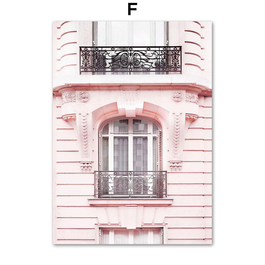 Розовый цветок розы Парижская башня трамвай воздушный шар настенная живопись на холсте плакаты на скандинавскую тему и принты настенные панно для декора гостиной