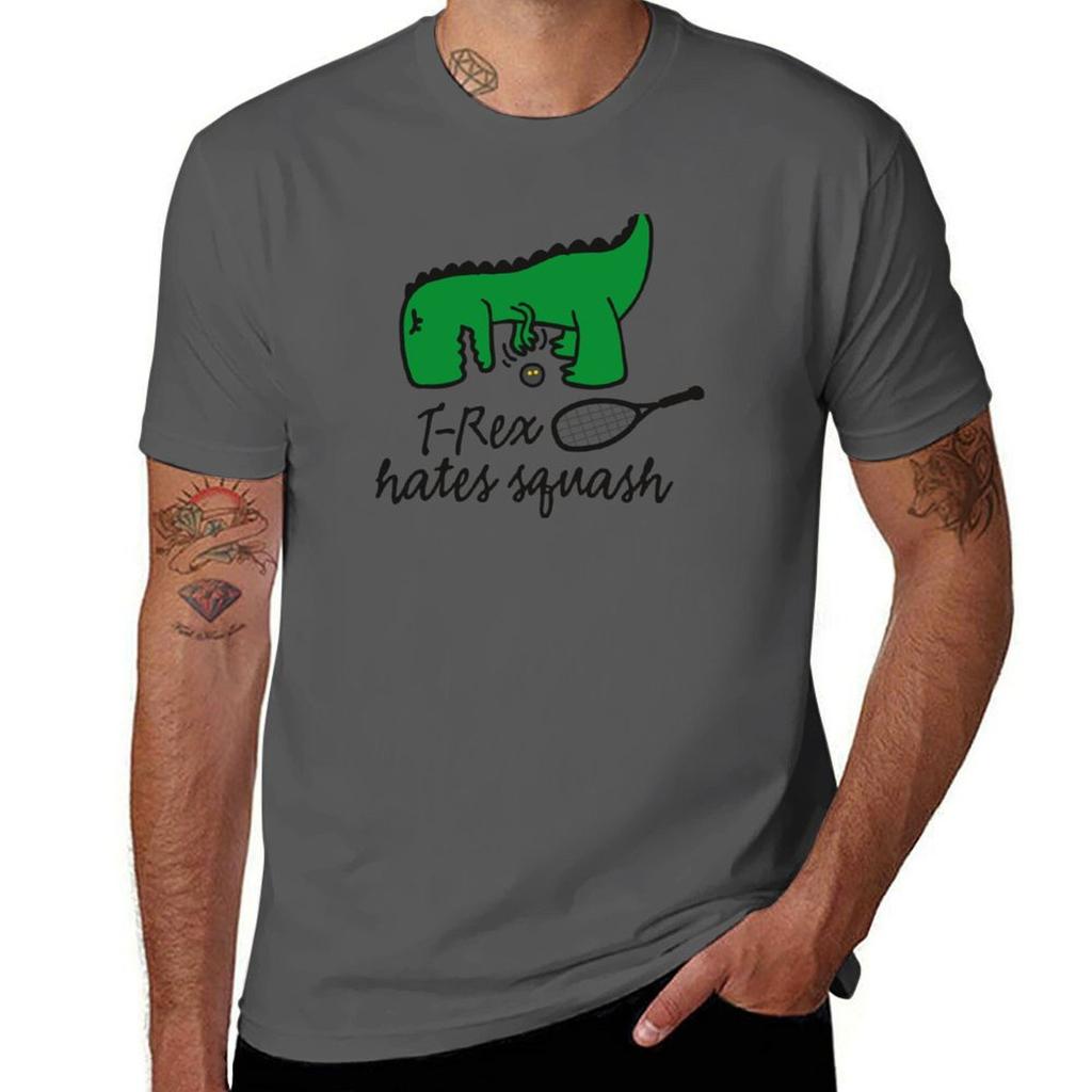 T-Rex hates squash squash dinosaur squash player T-Shirt shirts graphic tees sublime animal prinfor boys shirts men graphic