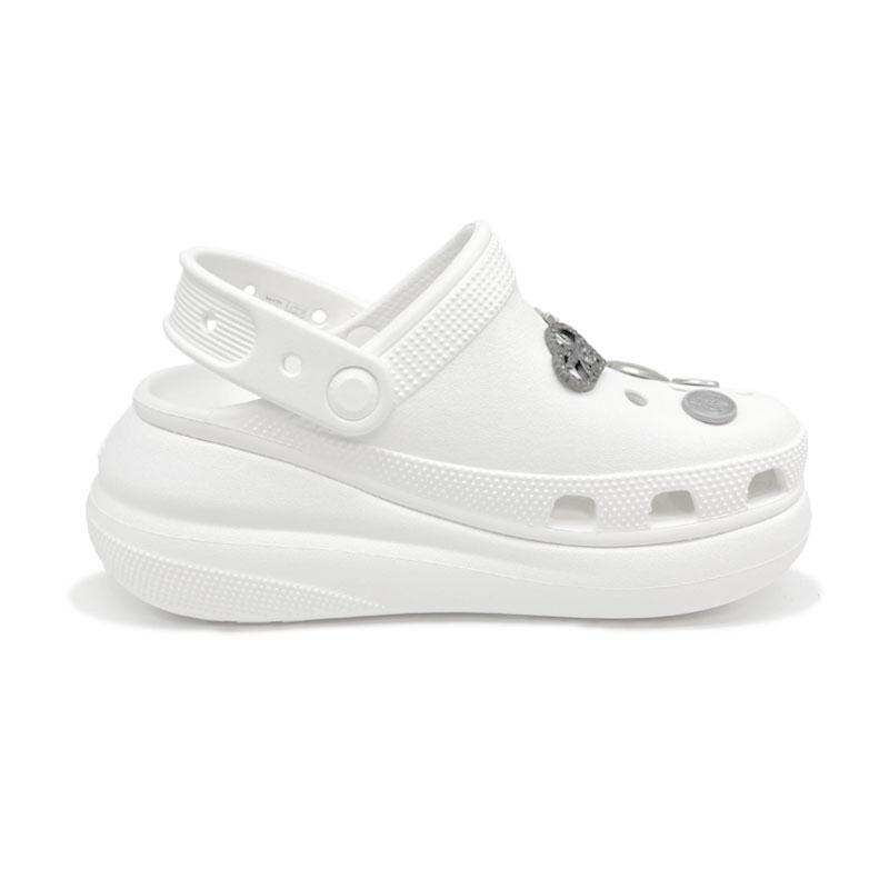 Crocs Crush Clog EVA Lost Saturn Уличная мода Простые и универсальные Винтажный стиль Обувь с отверстиями Женская Белая