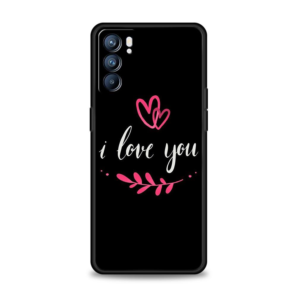 Я люблю тебя Розовое Сердце Чехол для Телефона Для Oppo Reno8 Reno7 Reno6 Pro A54 5G Find X6 X5 A53 A52 A9 A15 A95 A17 A16 A74 A57 A31 Обложка