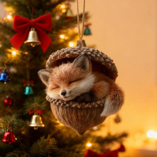 12Pcs Woodland Animal Acrylic Ornaments 2D Printed Christmas Tree Decor Forest Theme Holiday Hanging Pendants